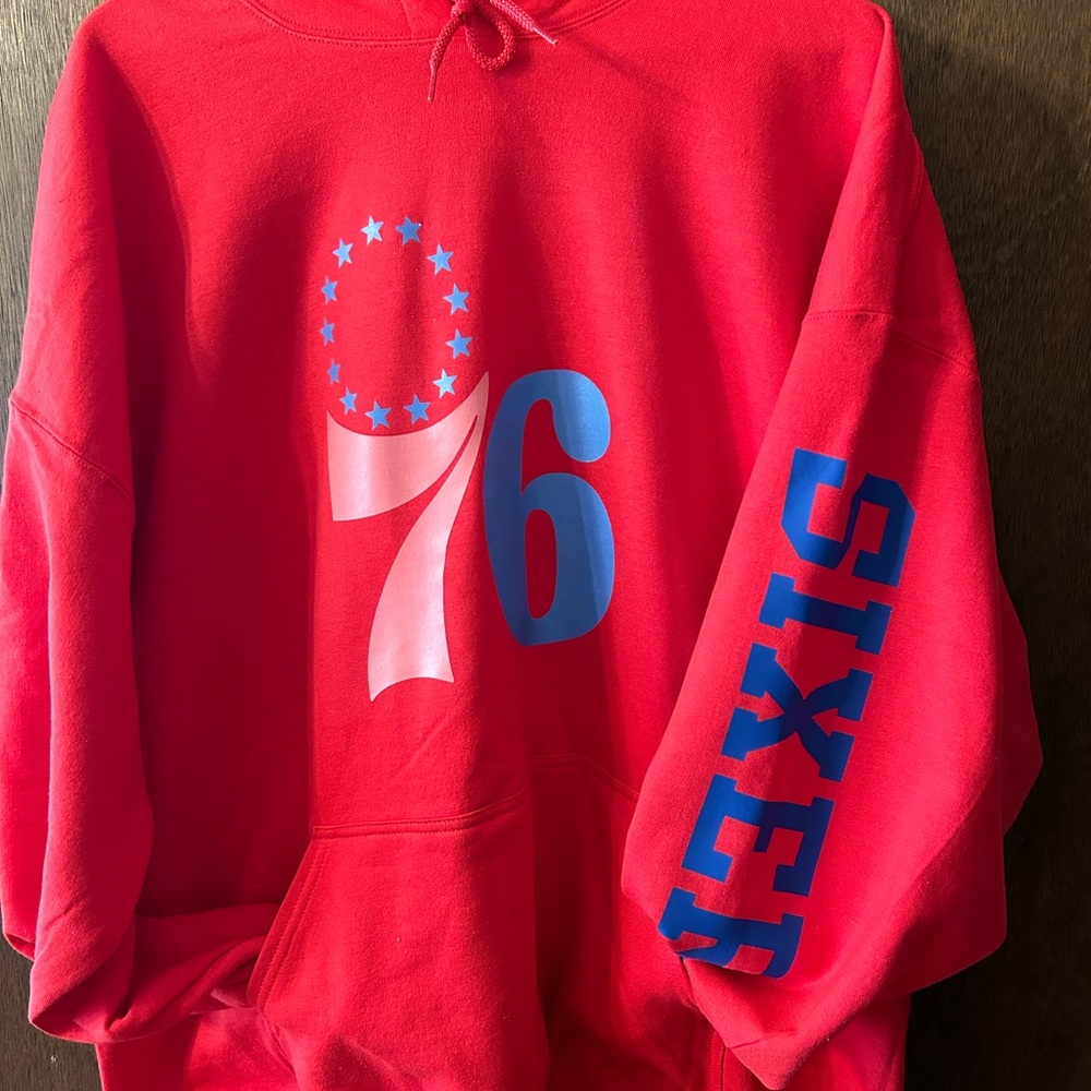 Philadelphia Sixers Hoodies available in all sizes. Small - 2XL/ $35, 3XL/ $40